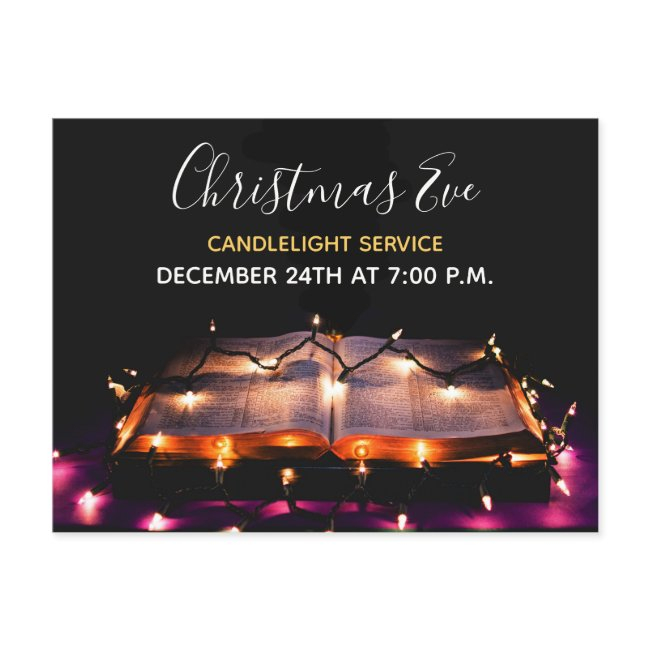 Candlelight Service Christmas Eve Church Postinvitations