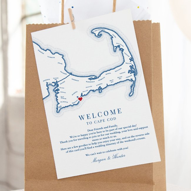 Cape Cod Destination Wedding Welcome Itinerary Thank You Invitations