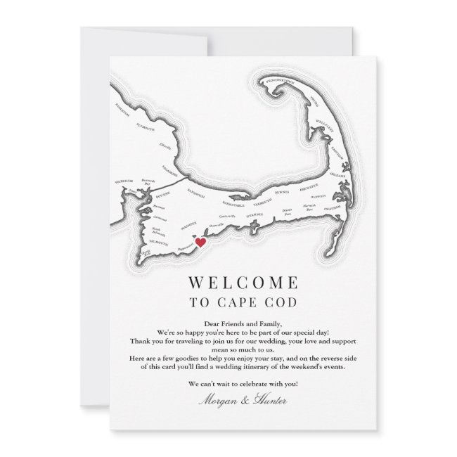 Cape Cod Wedding Welcome Letter And Itinerary Thank You Invitations
