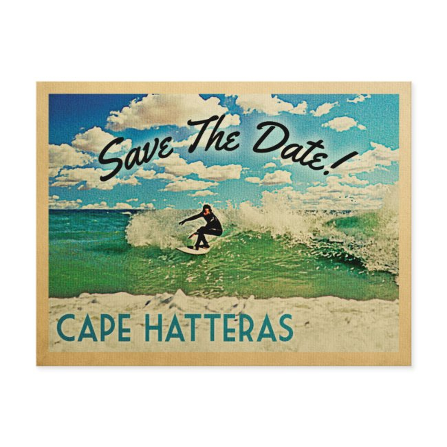 Cape Hatteras Save The Date North Carolina Surfing Announcement Postinvitations