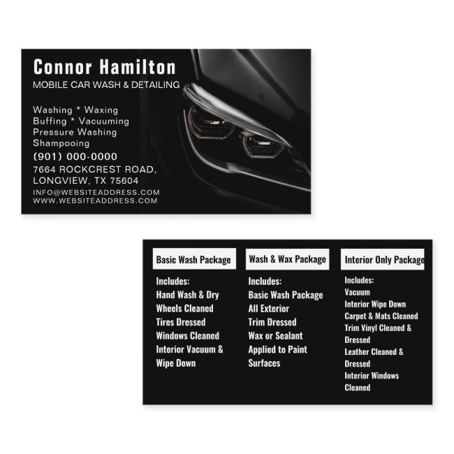 Car Wash Auto Detailing Mobile Automotive Cleaning Business Invitations