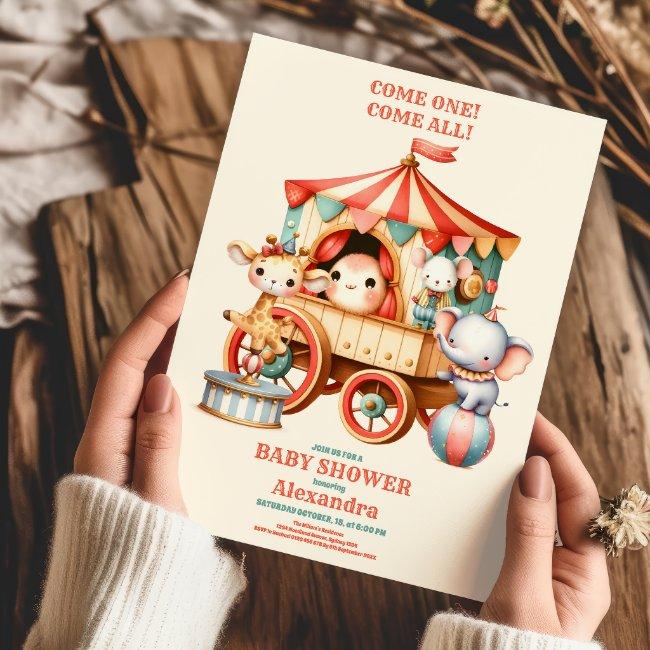Carnival Circus Festival Baby Shower Invitation