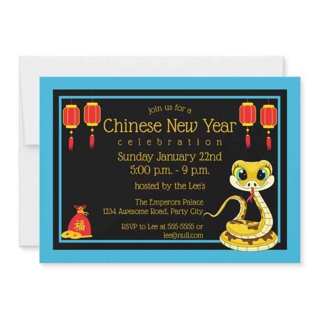 Cartoon 2025 Chinese New Year Of Snake Invitation