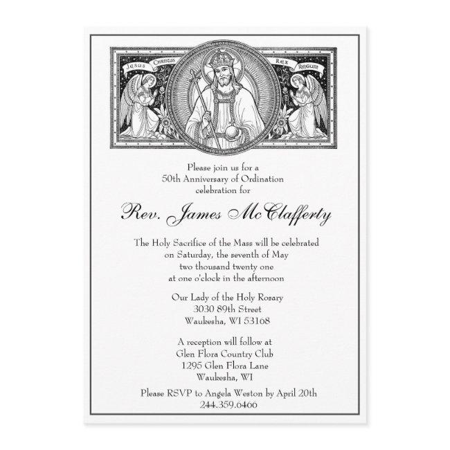 Catholic Elegant Priest Ordination Anniversary Invitation