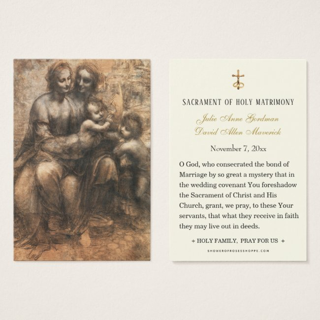 Catholic Leonardo Davinci Wedding Holy Invitations