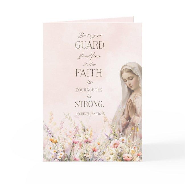 Catholic Religious Floral Scripture Mary Invitations