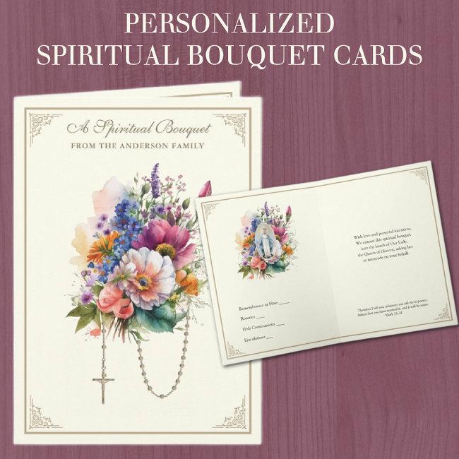 Catholic Spiritual Bouquet Prayer Rosary Holiday Invitations