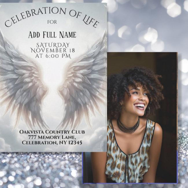 Celebration Of Life - Photo Memorial Invitation