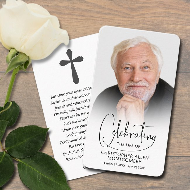 Celebration Of Life Photo Prayer Invitations