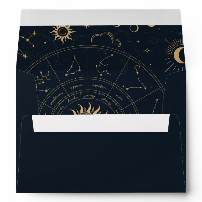 Celestial Mystical Star Sign Invitation Envelope
