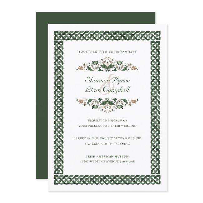 Celtic Knot | Modern Floral Irish Wedding Invitation