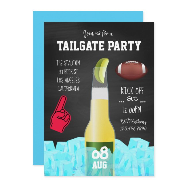 Chalkboard Football Tailgate Party Invitation