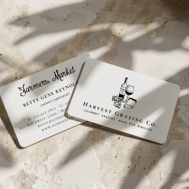 Charcuterie Gourmet Grazing & Wine Catering Business Invitations
