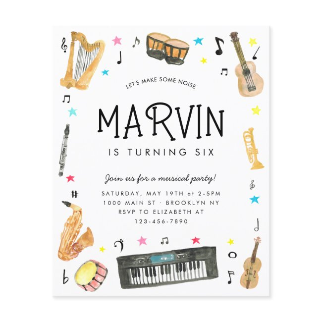 Cheap Instrument Cute Musical Notes Music Birthday Flyer