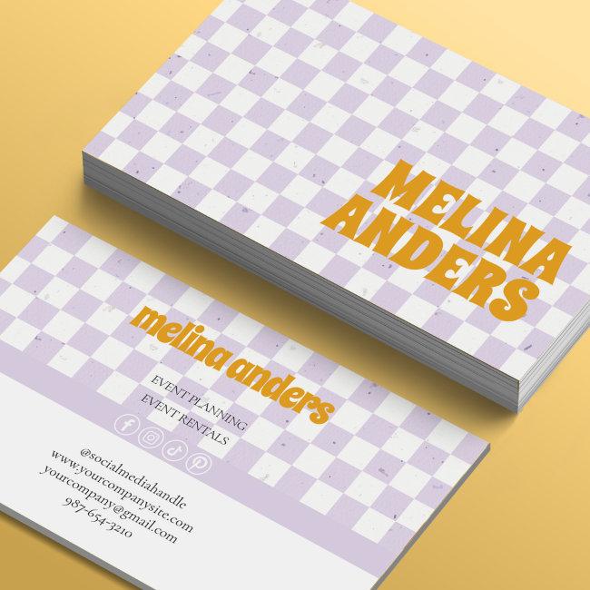 Checkered Retro Business Invitations