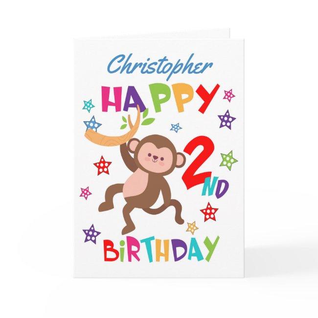 Cheeky Monkey 2nd Birthday Invitations