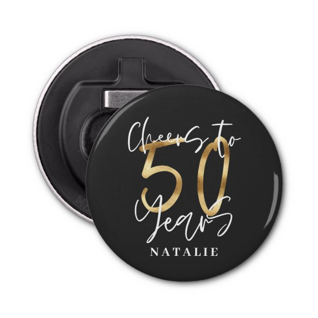 Cheers To 50 Years Age Birthday Personalized Bottle Opener