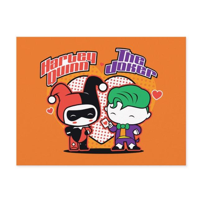 Chibi Harley Quinn & Chibi Joker Hearts Postinvitations