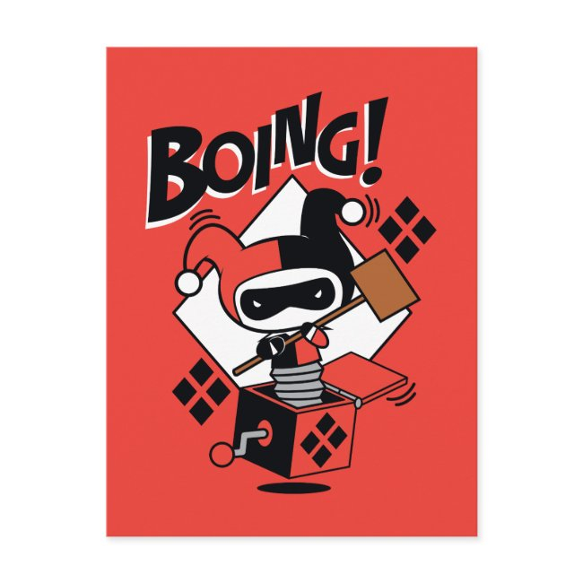 Chibi Harley-quinn-in-a-box With Hammer Postinvitations