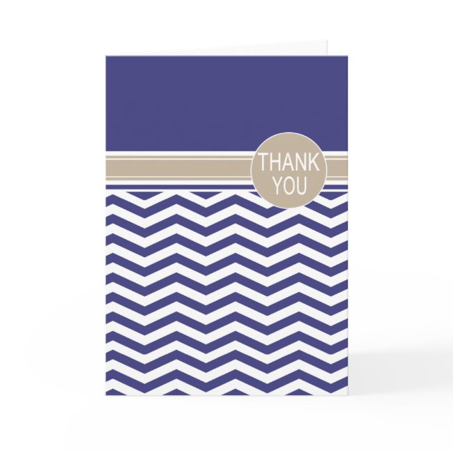 Chic Chevron Monogram | Navy Thank You