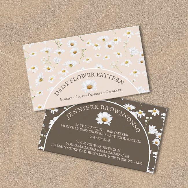 Chic Daisy Flower Pattern Botanical Baby Sitter Business Invitations