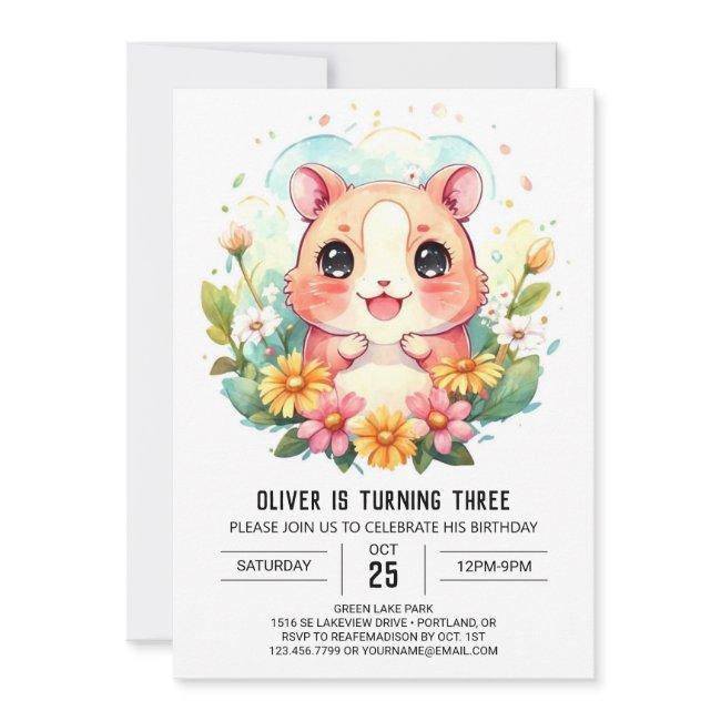 Children's Enchanted Hamster Birthday Invitation