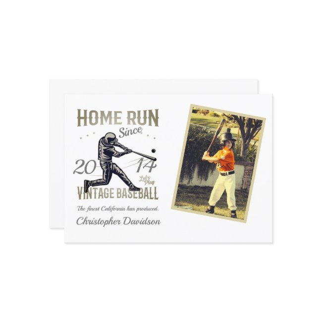 Childs Little League Baseball Birthday Invitation
