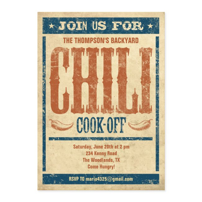 Chili Cook Off Invitations