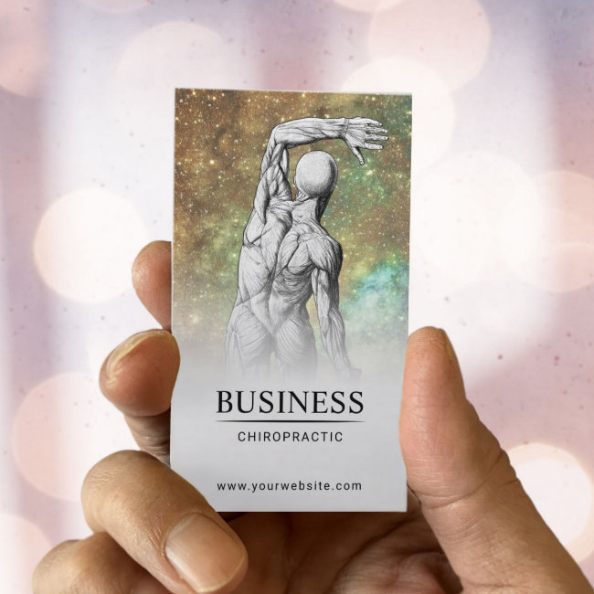 Chiropractor Glam Glitter Anatomy Chiropractic Business Invitations