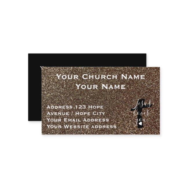 Christianity Religious Classy Gold Black Church Business Invitations