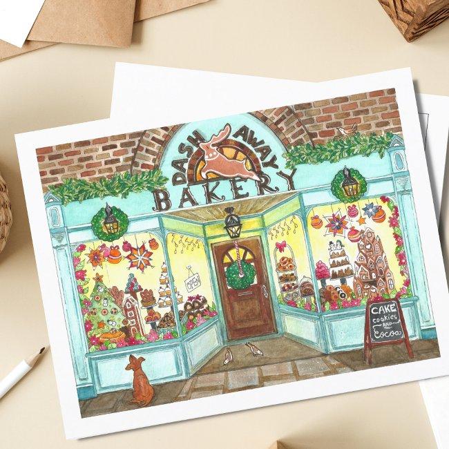 Christmas Bakery Watercolor Postinvitations