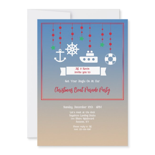 Christmas Boat Mobile Invitation