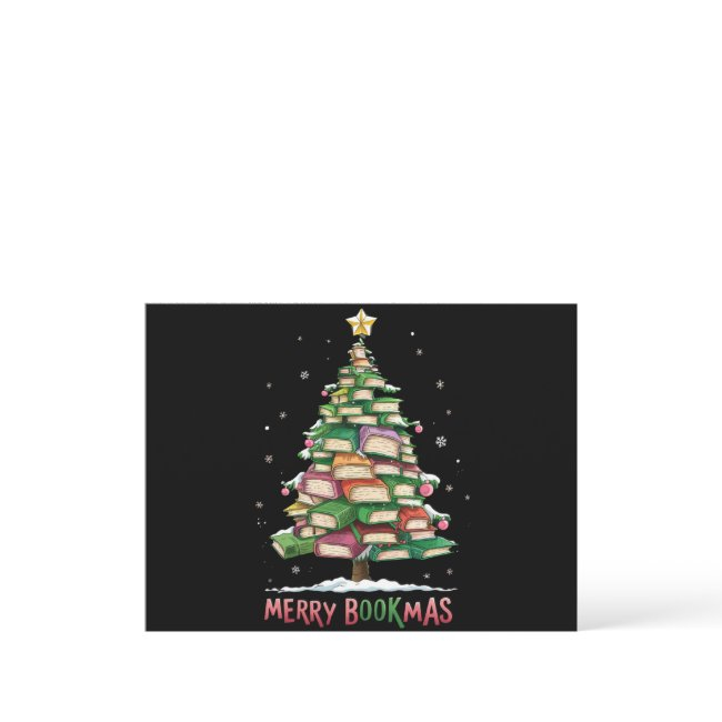 Christmas Book Lover Tree Librarian Merry Bookmas Holiday Postinvitations
