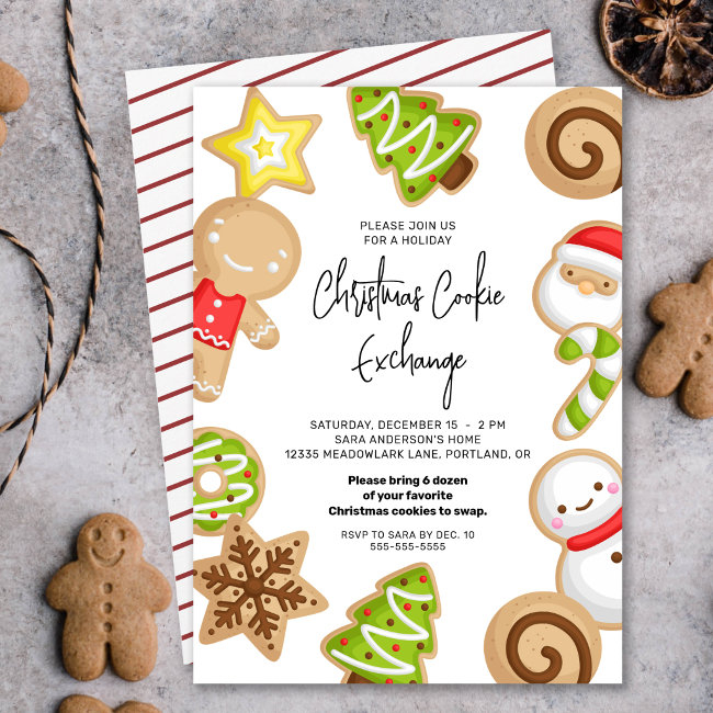 Christmas Cookie Exchange Holiday Party Invitation