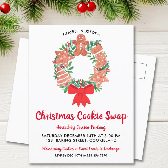Christmas Cookie Swap Party Invitation Postinvitations
