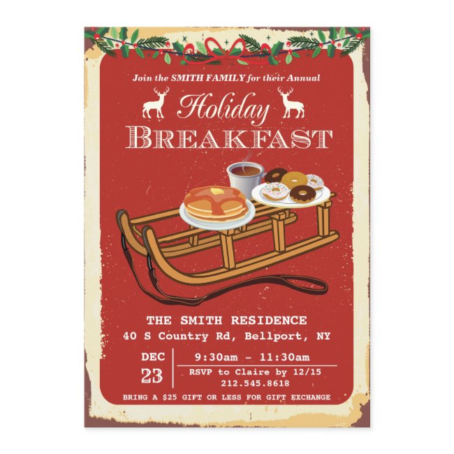 Christmas Holiday Breakfast Invitation