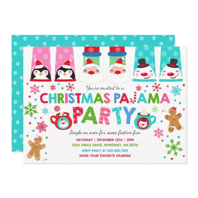 Christmas Pajamas Party Invitation Holiday Pajamas