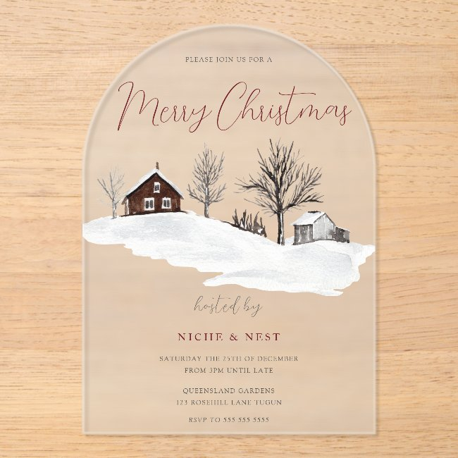 Christmas Party Corporate / Family Merry Christmas Acrylic Invitations