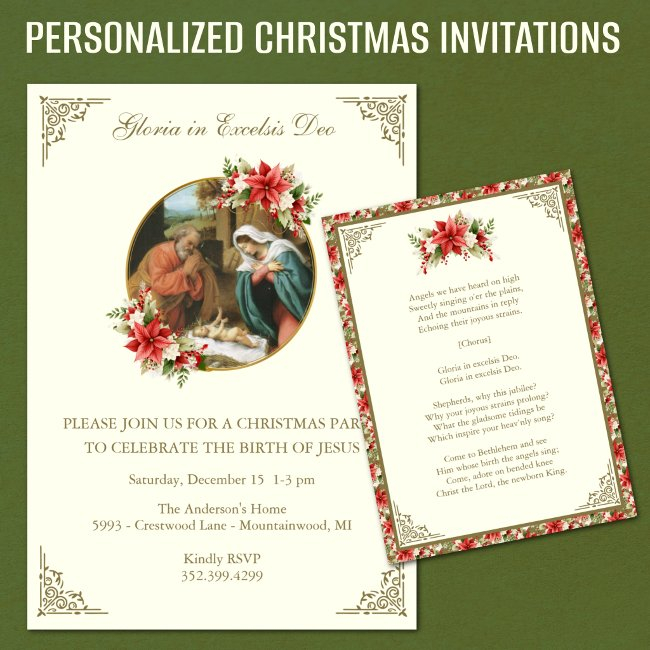 Christmas Religious Celebration Party For Jesus Invitation