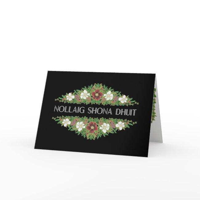 Christmas Roses, Hellebores, Irish Gaelic Language Holiday Invitations