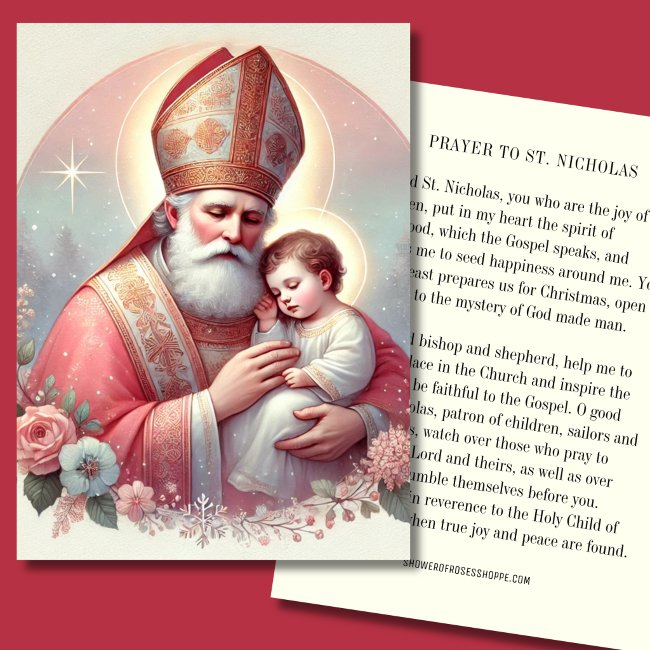 Christmas St. Nicholas. Baby Jesus Feast Day Place Invitations