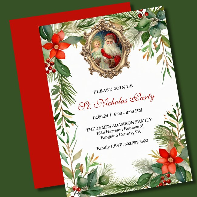 Christmas St. Nicholas Feast Day Party Invitation