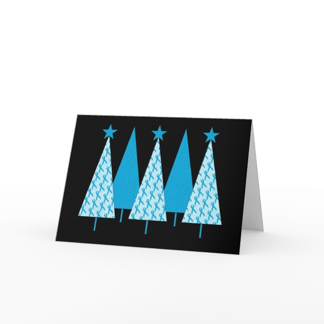 Christmas Trees Light Blue Ribbon Holiday Invitations