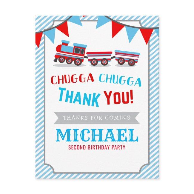 Chugga Chugga Train Birthday Baby Shower Thank You Postinvitations