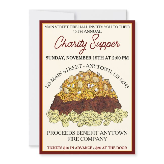 Cincinnati Chili Ohio Oh Food Spaghetti Supper Invitation
