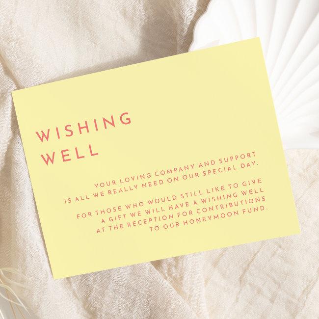 Citrus Minimalist Yellow Wedding Wishing Well Enclosure Invitations