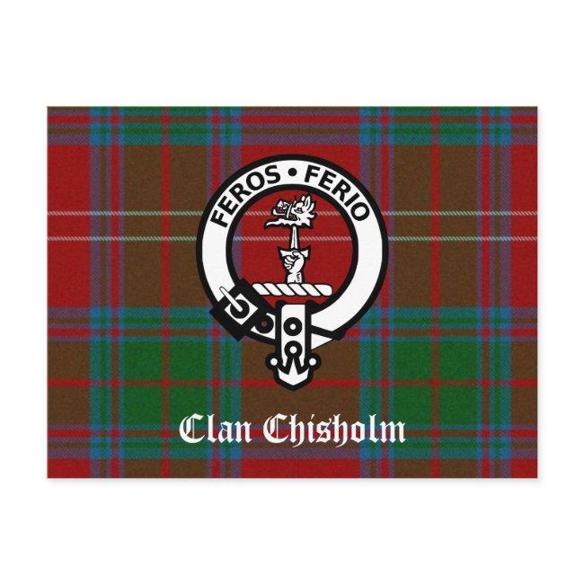 Clan Chisholm Tartan & Crest Badge Postinvitations