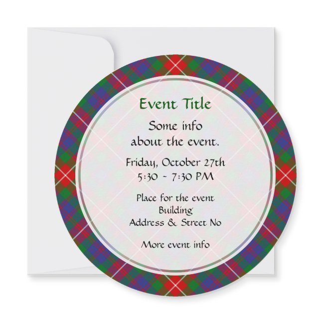 Clan Fraser Of Lovat Tartan Invitation