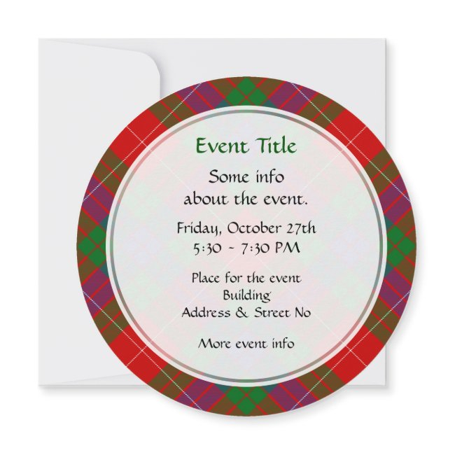 Clan Fraser Tartan Invitation