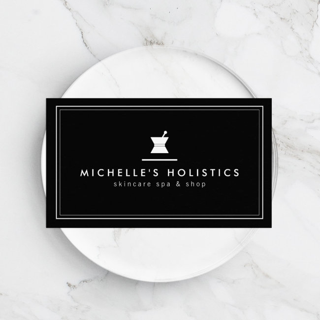 Classic Apothecary Holistic Medicine Black Business Invitations